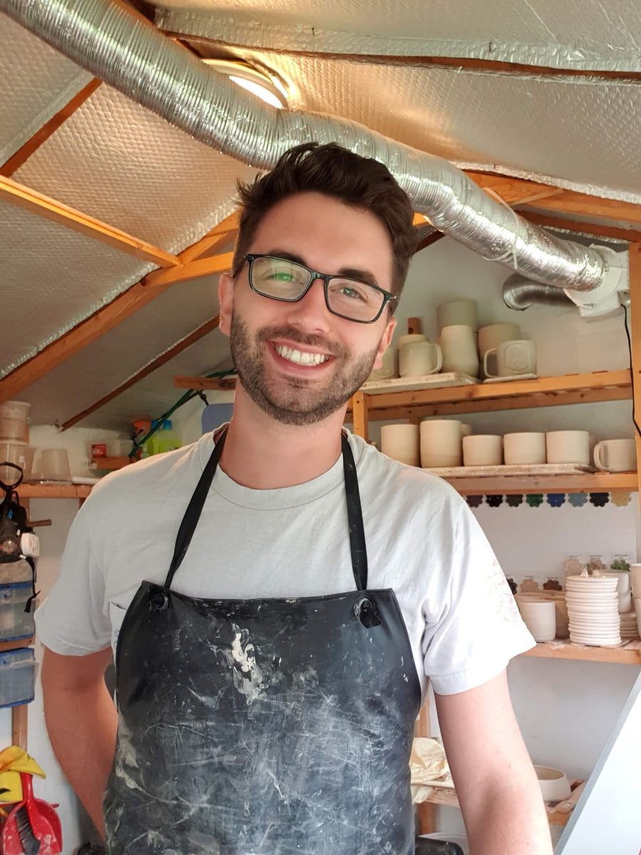 James Hobbs in his Oxfordshire pottery studio in Bicester